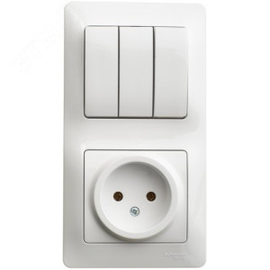 Блок:розетка +3 кл. белый
