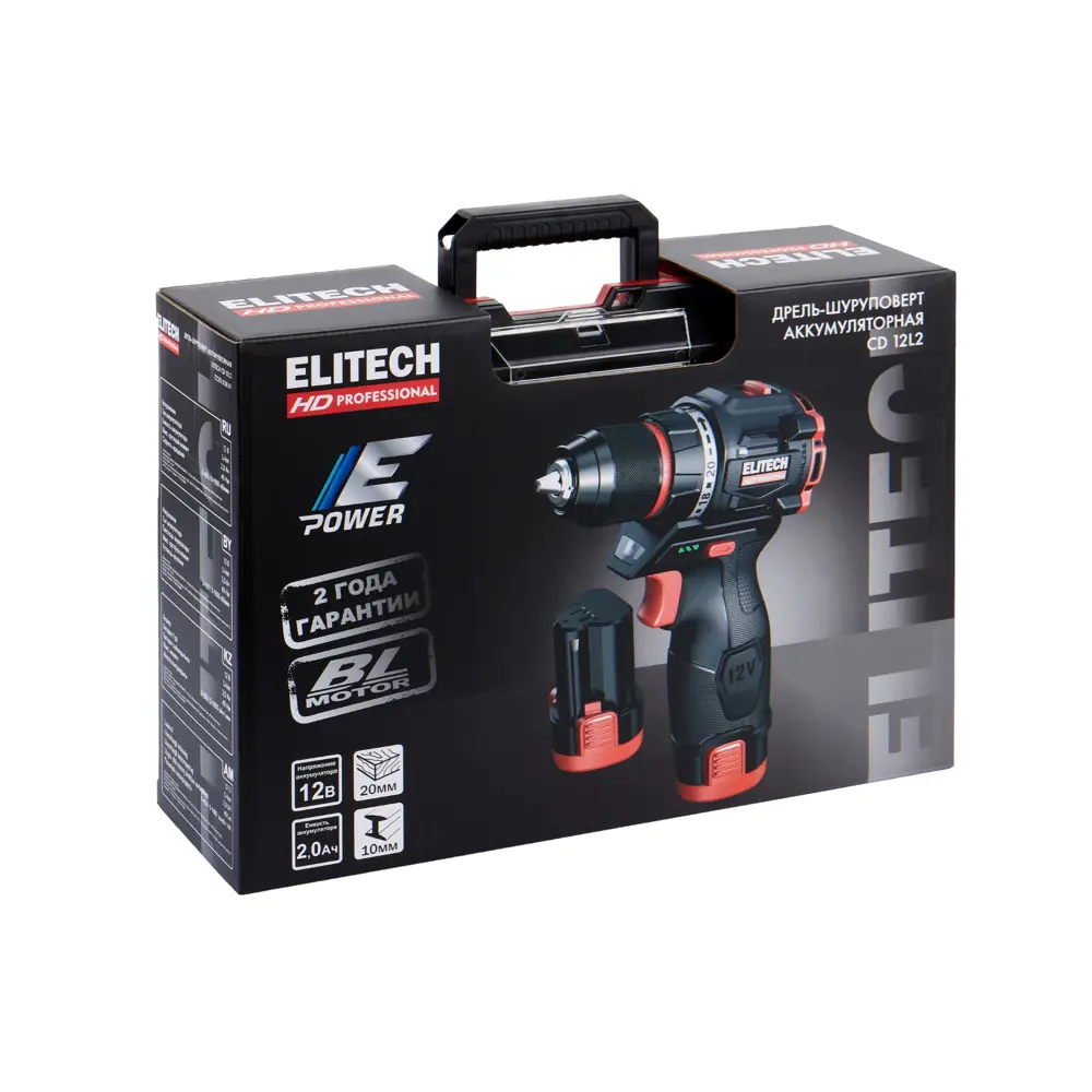 Дрель акк ELITECH HD CD 12L2 б/щет.12В
