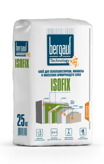 Клей Bergauf Isofix для пенополистирола, минваты (25кг)
