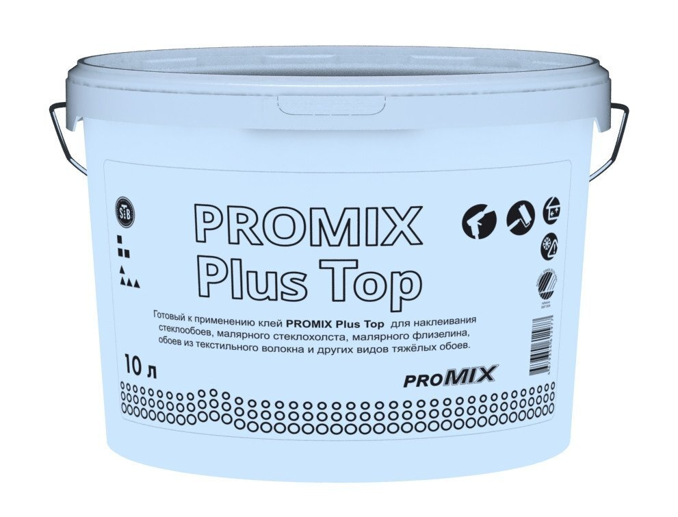 Клей готовый PROMIX Plus Top для стеклохол,флизелин.холста,обоев (10л)(ведро)