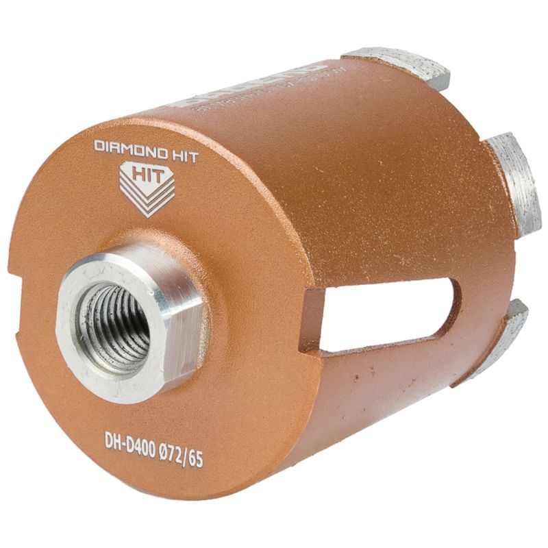 Сверло алмазное для подрозетников DH-DЕ400 Q72/65 M16 R 6LSP (бронза)