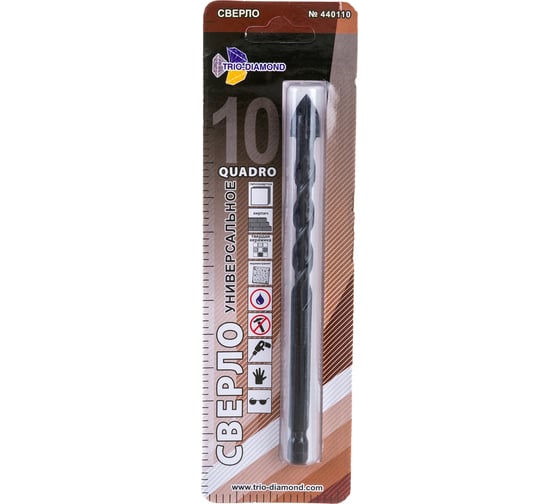 Сверло универсальное квадро 10мм 440110 Trio-Diamond